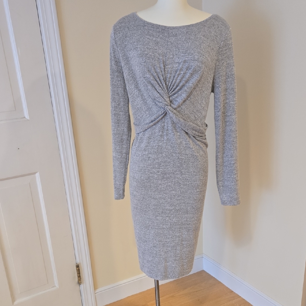 GAP Maternity Heather Gray Long Sleeve Dress